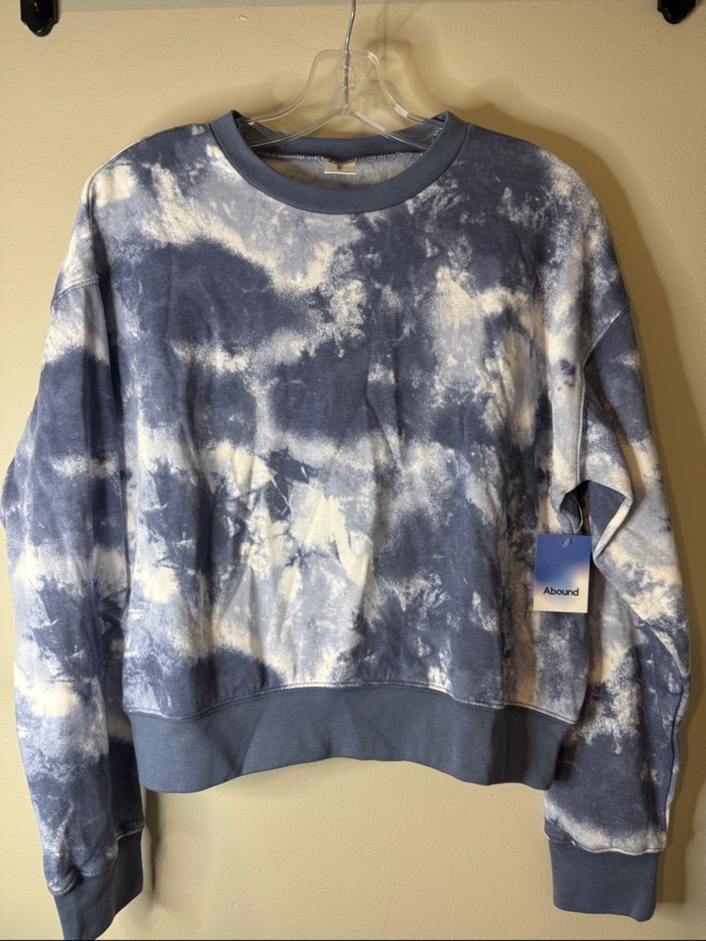 Abound Blue & White Tie-Dye Crewneck Sweatshirt
